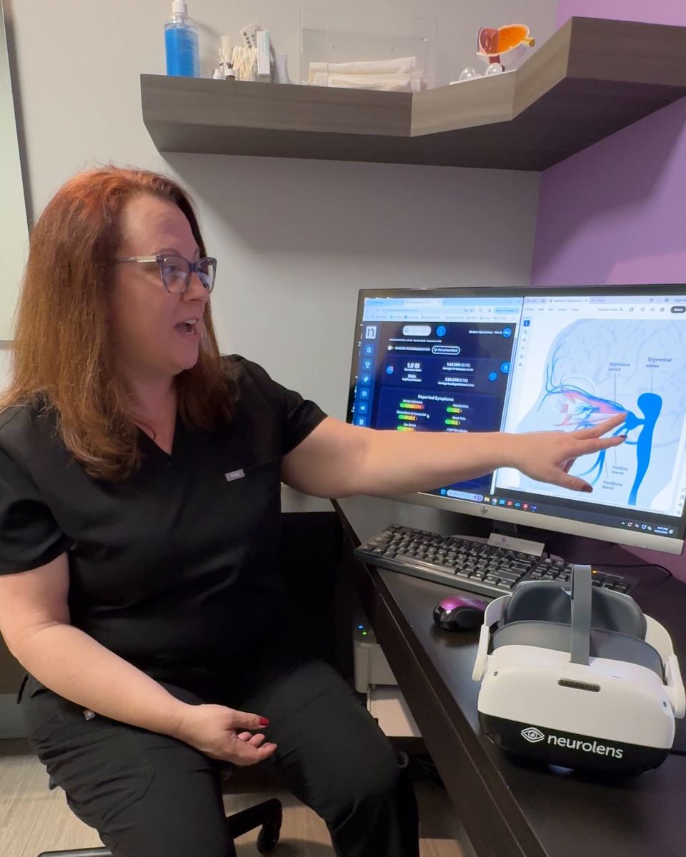 Dr. Verna reviewing results on screen